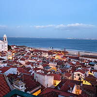 Buy canvas prints of Lisbon Evening Cityscape by Artur Bogacki