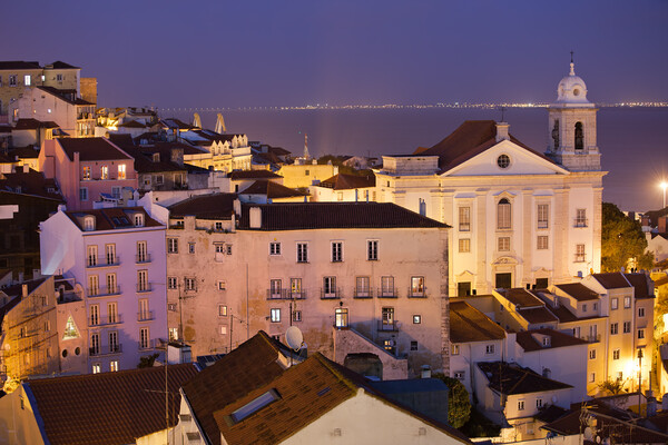 Lisbon at Night in Portugal Picture Board by Artur Bogacki