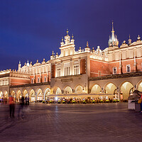 Buy canvas prints of Cloth Hall in Old Town of Krakow at Night by Artur Bogacki