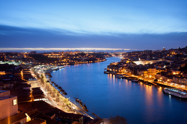 Porto and Gaia at Dusk in Portugal Picture Board by Artur Bogacki