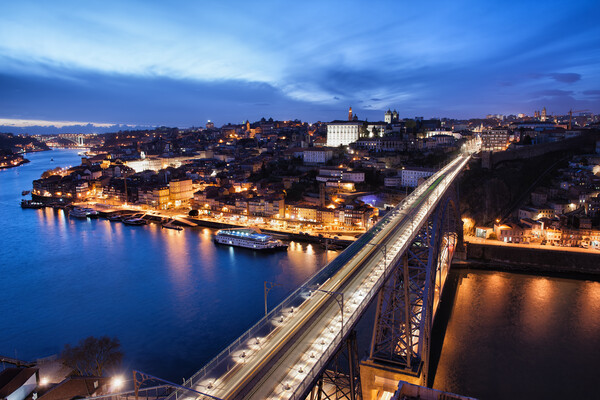City of Porto at Night in Portugal  Picture Board by Artur Bogacki