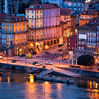 Buy canvas prints of Old City of Porto in the Evening by Artur Bogacki