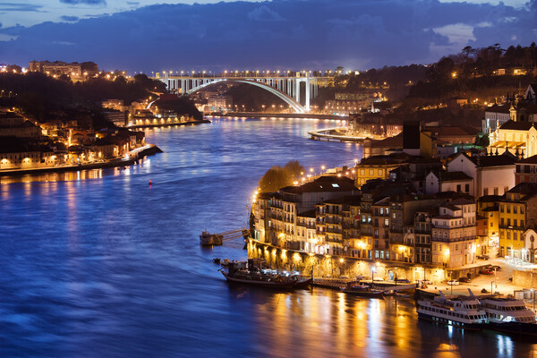 Porto City by Night Picture Board by Artur Bogacki
