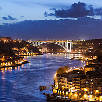 Buy canvas prints of City Of Porto Evening River View by Artur Bogacki
