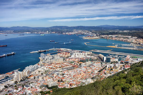 Gibraltar City and Bay Picture Board by Artur Bogacki