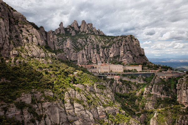 Montserrat Mountains and Monastery in Spain Picture Board by Artur Bogacki