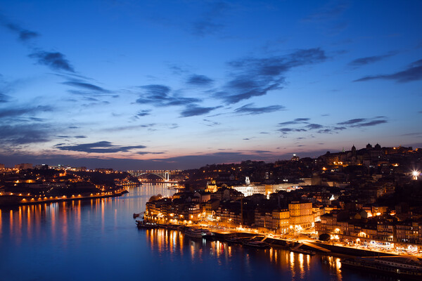 City of Porto in Portugal at Twilight Picture Board by Artur Bogacki