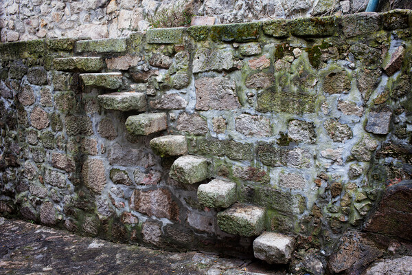 Medieval Stone Steps In Wall Picture Board by Artur Bogacki