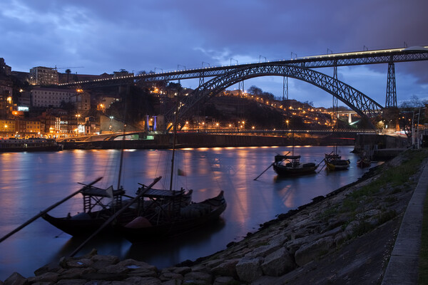 Evening at Douro River in Porto Picture Board by Artur Bogacki