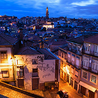 Buy canvas prints of Old Town of Porto in Portugal at Dusk by Artur Bogacki
