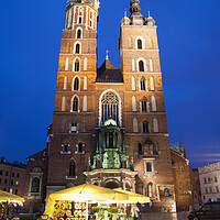 Buy canvas prints of St Mary Basilica by Night in Krakow by Artur Bogacki