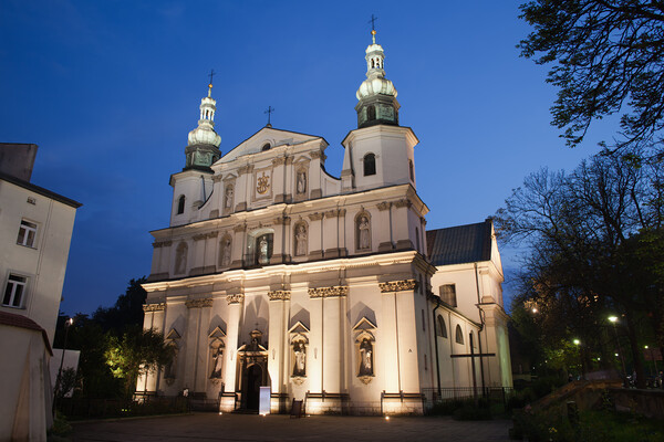 Bernandine Church at Night in Krakow Picture Board by Artur Bogacki