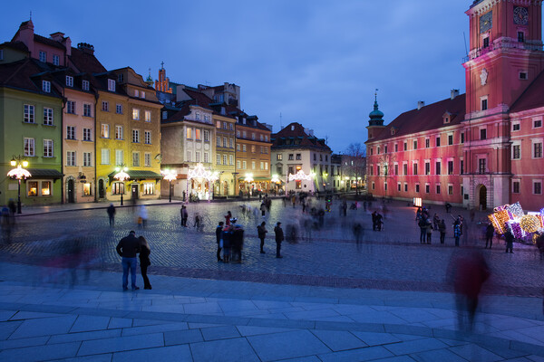 Warsaw by Night in the Old Town Picture Board by Artur Bogacki