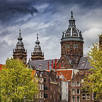 Buy canvas prints of Old Town Skyline of Amsterdam by Artur Bogacki