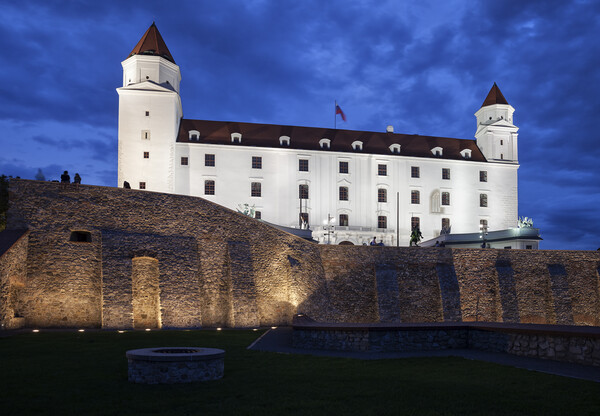 Bratislava Castle by Night Picture Board by Artur Bogacki