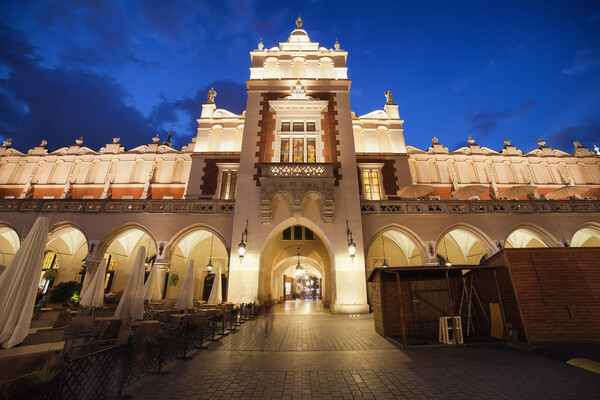 Cloth Hall in Krakow by Night Picture Board by Artur Bogacki