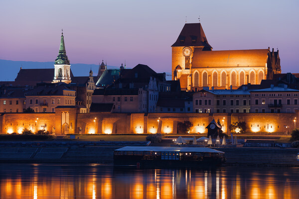 Evening in Medieval City of Torun in Poland Picture Board by Artur Bogacki