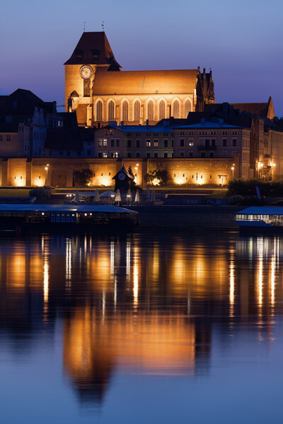 Torun Cathedral With Reflection In River Picture Board by Artur Bogacki
