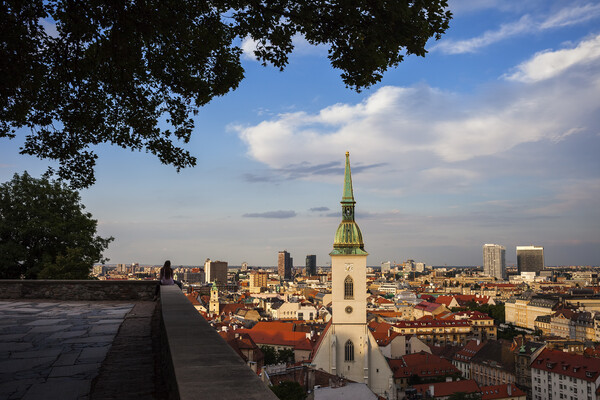 City of Bratislava at Sunset Picture Board by Artur Bogacki