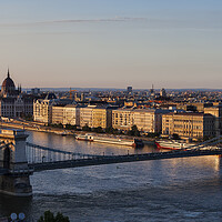 Buy canvas prints of Sunset in City of Budapest by Artur Bogacki