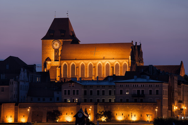 Torun Cathedral at Night in Poland Picture Board by Artur Bogacki