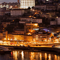 Buy canvas prints of Porto Cityscape at Night in Portugal by Artur Bogacki