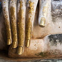 Buy canvas prints of Gold Leaf Covered Buddha Hand by Artur Bogacki