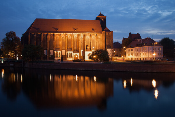 Church of Our Lady on Sand in Wroclaw by Night Picture Board by Artur Bogacki