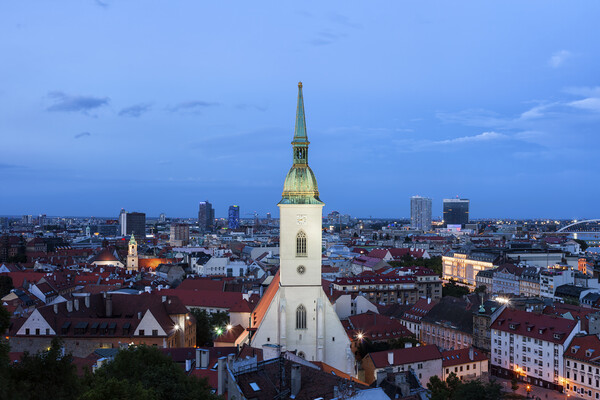 Bratislava Evening Cityscape In Slovakia Picture Board by Artur Bogacki