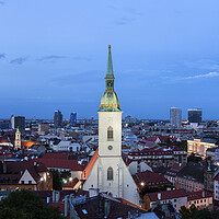 Buy canvas prints of Bratislava Evening Cityscape In Slovakia by Artur Bogacki