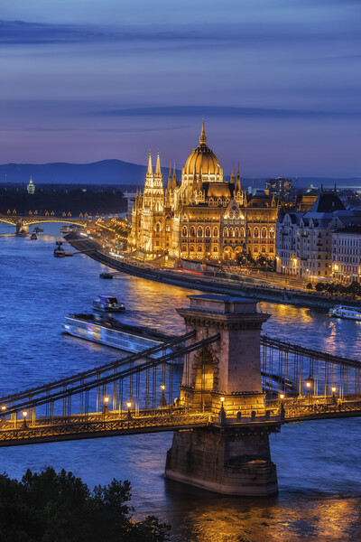 City Of Budapest At Twilight Picture Board by Artur Bogacki