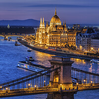 Buy canvas prints of City Of Budapest At Twilight by Artur Bogacki