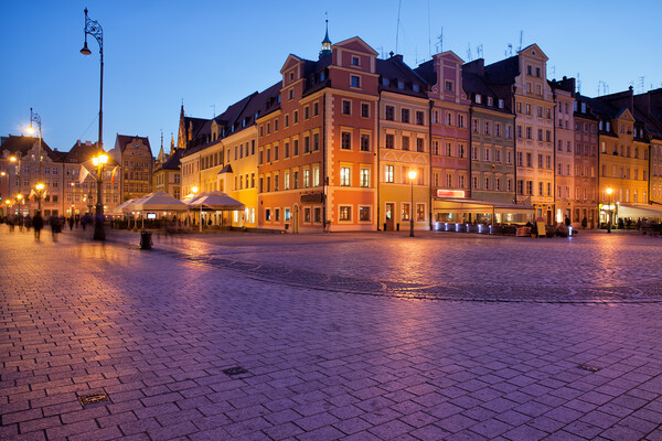 Wroclaw Old Town Market Square At Dusk Picture Board by Artur Bogacki