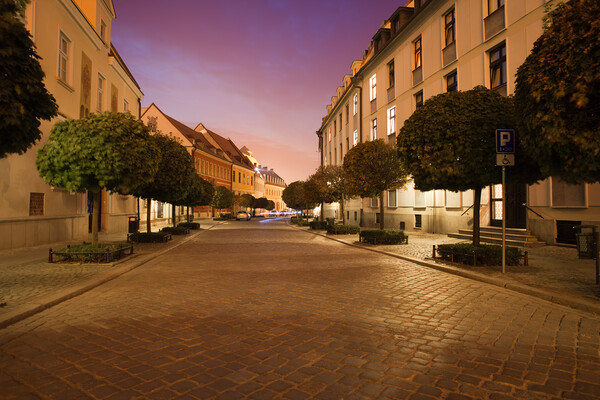 Street in Ostrow Tumski by Night in Wroclaw Picture Board by Artur Bogacki