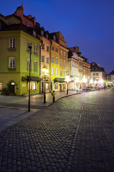 Old Town of Warsaw by Night Picture Board by Artur Bogacki