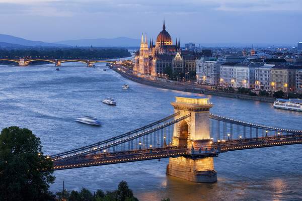 Budapest Cityscape at Dusk Picture Board by Artur Bogacki