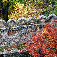 Buy canvas prints of Medieval Castle Wall In Autumn by Artur Bogacki