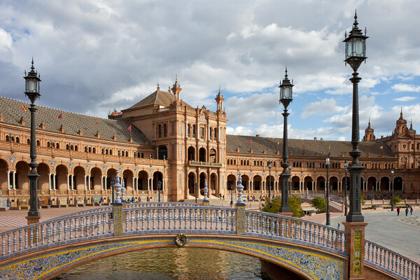 Canal Bridge and Pavilion at Plaza de Espana in Seville Picture Board by Artur Bogacki