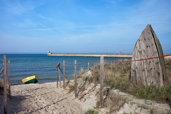 Old Boat and the Beach in Hel Picture Board by Artur Bogacki
