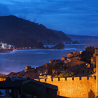 Buy canvas prints of Town of Tossa de Mar by Night on Costa Brava by Artur Bogacki