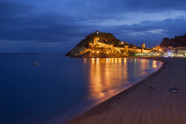 Town of Tossa de Mar at Night Picture Board by Artur Bogacki