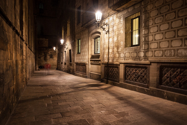 Gothic Quarter of Barcelona at Night Picture Board by Artur Bogacki
