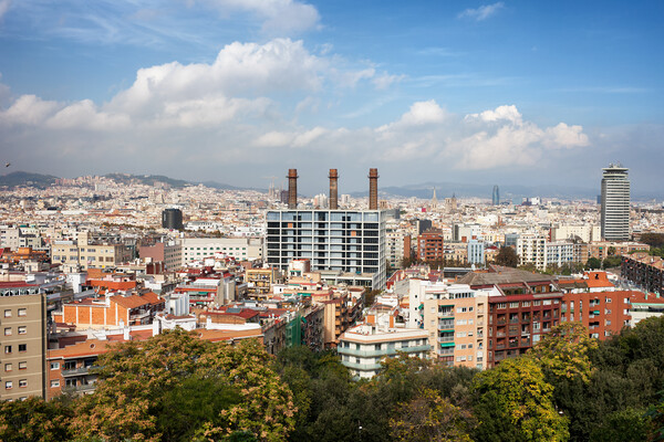 Barcelona Cityscape Picture Board by Artur Bogacki