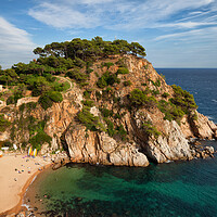 Buy canvas prints of Tossa de Mar Beach and Cliff in Spain by Artur Bogacki