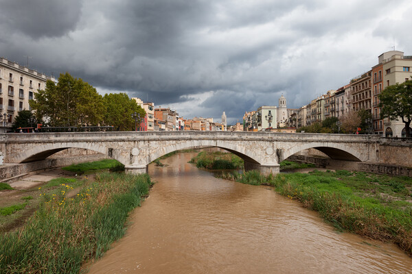 Stone Bridge on River Onyar in Girona Picture Board by Artur Bogacki
