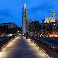 Buy canvas prints of City of Girona by Night in Spain by Artur Bogacki