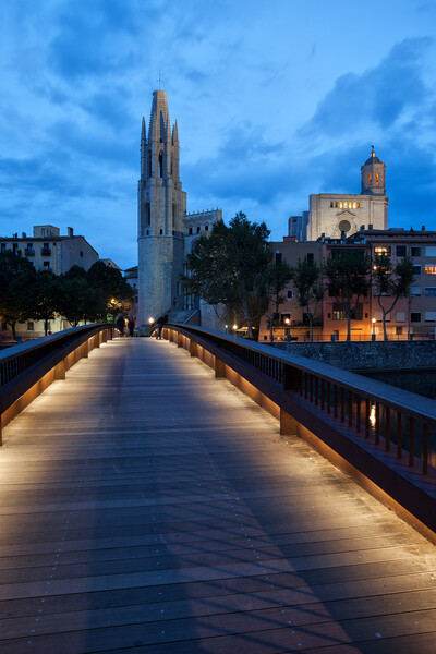 Sant Feliu Bridge and Basilica in Girona Picture Board by Artur Bogacki