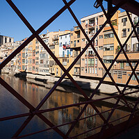 Buy canvas prints of Old Town Of Girona From Eiffel Bridge by Artur Bogacki