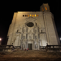 Buy canvas prints of Girona Cathedral at Night by Artur Bogacki