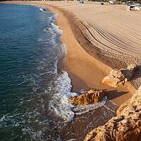 Buy canvas prints of Beach in Tossa de Mar Town on Costa Brava by Artur Bogacki